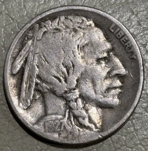 1927s Buffalo Nickel, nice original FINE Condition Full Date, 1/2 Horn detail