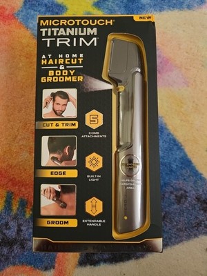 Microtouch Titanium TRIM Lighted Hair Cutting Tool and Body Groomer Cordless NIB