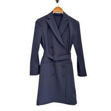 MM Lafleur Womens Gwynne Dress Double Breasted Sz 0 Charcoal Gray Belted