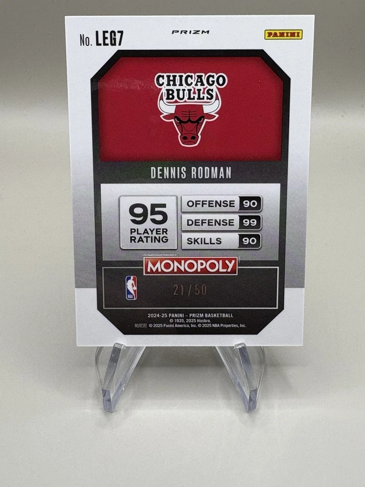 2024 Panini Prizm Монополия Легенды Денниса Родмана Фиолетовое Мерцание Миллионера /50 - Изображение 2 из 2