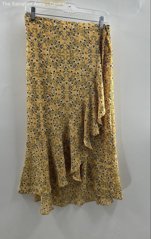 Max Studio Womens Multicolor Floral Ruffle Classic Wrap Skirt Size Medium