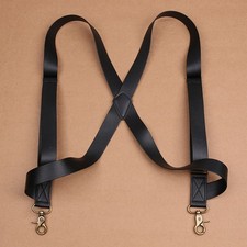 Backstrap Men's Braces Adult Cross Adjustable Soft Leather Suspenders Width 30mm