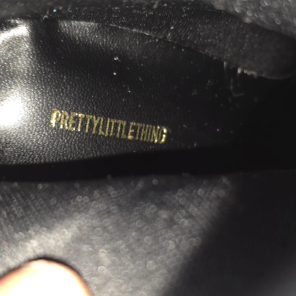 PrettyLittleThing ботинки женский размер 5 черный бедра высоты крокодила Stiletto вкратце носок - Изображение 4 из 4