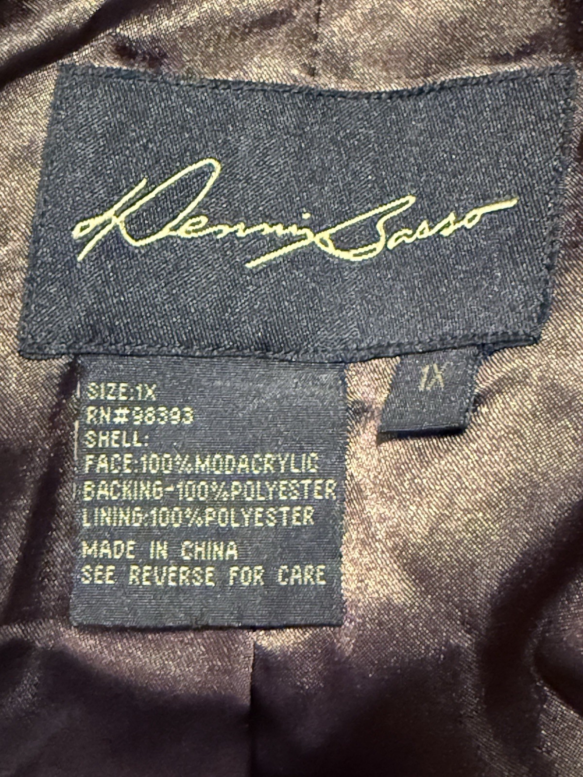 Dennis Basso Brown faux fur Long coat Women Plus 1X Luxury Designer Elegant