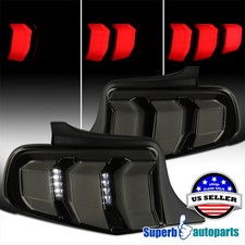 Fits 2010-2012 Ford Mustang Tail Lights Led Sequential Glossy Black Smoke 10-12