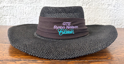 Vintage GTE Byron Nelson Hard Straw Hat Cowboy Sun Golf Made In USA