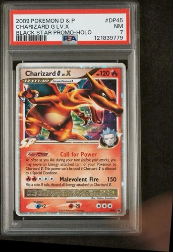 CHARIZARD G LV.X DP45-2009 POKEMON DIAMOND & PEARL BLACK STAR PROMO | HOLO PSA 7