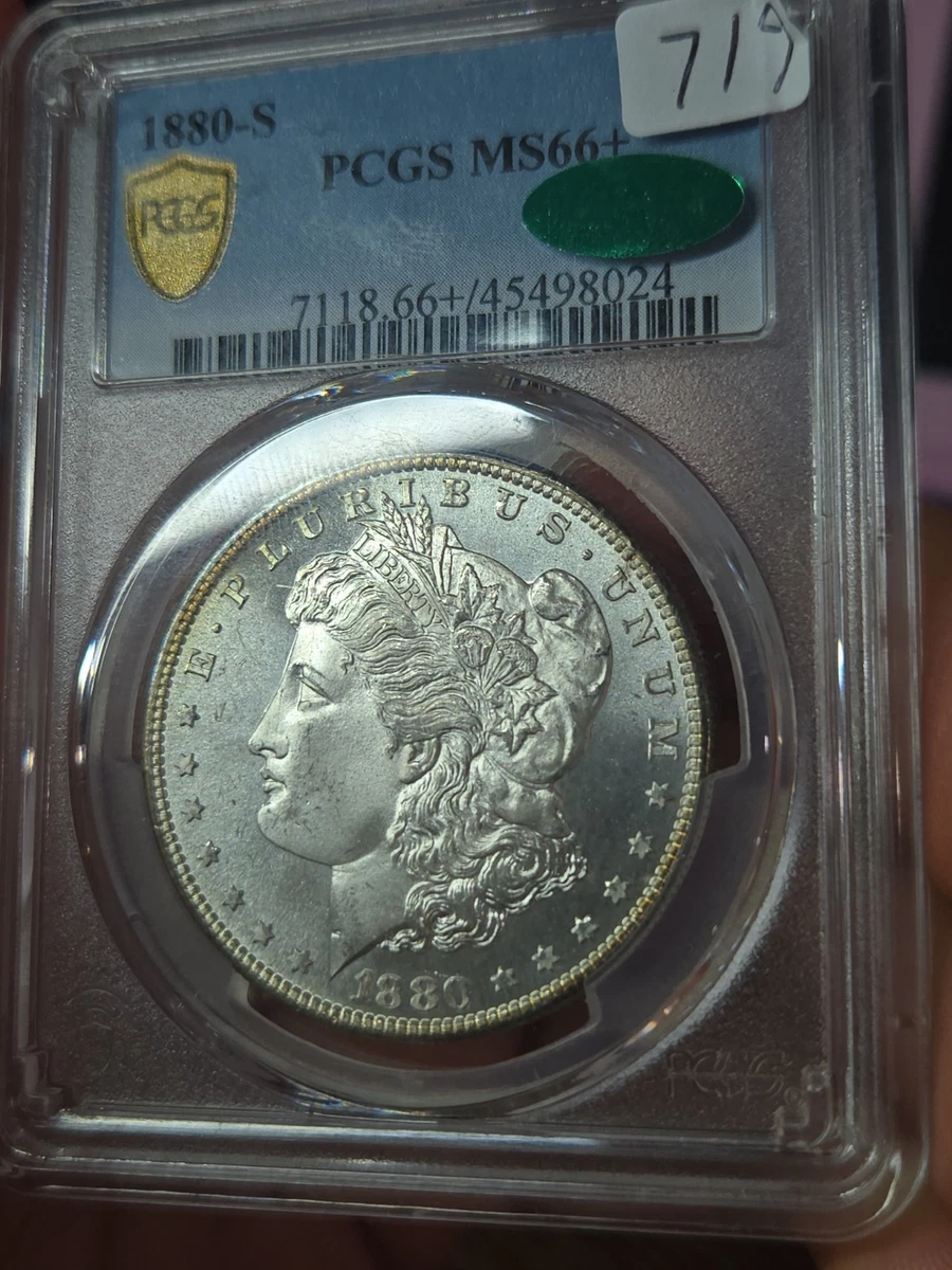 Silver MS 66 Graded 1880 Year Morgan US Dollars (1878-1921) for