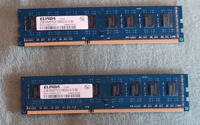 ELPIDA 4gb 2rx8 Pc3-10600u (2x2gb)
