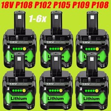 12AH/8AH For Ryobi 18V P108 P102 P109 High Capacity Battery Replacement Battery