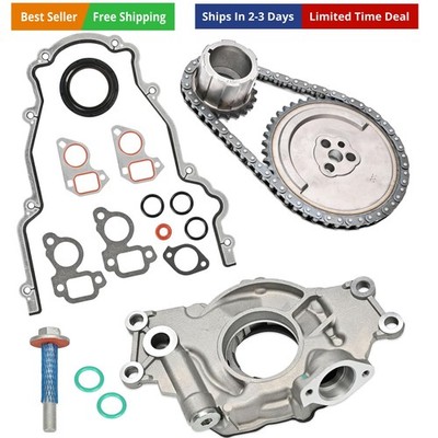 LS High Volume Oil Pump Timing Chain Kit w/Gaskets Fit for Chevy GM 4.8L 5.3L...