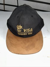 VTG 1998 Winter Olympics Nagano Visa leather brim cap Strapback financial