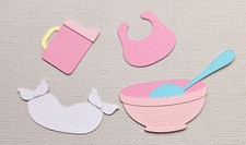 First Food Baby Girl Accessories. Scrapbook, Card making Paper Piecing