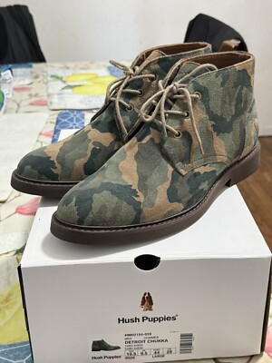 Hush Puppies Mens Camo Suede Chukka Boots HM01132-231 Wide 12 Camouflage Bounce+ Hush Puppies Detroit Chukka Men Camo - Walmart.com main image 2
