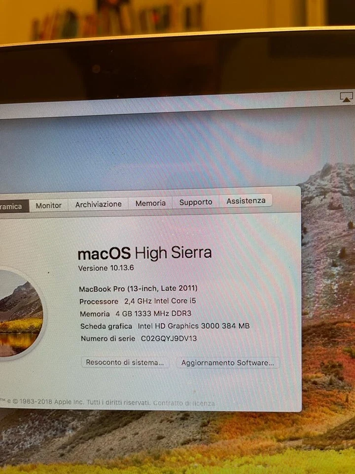 Apple MacBook Pro 13" · i5 2th gen 2.3 GHz · 4GB · 320GB, foto 2 di 5