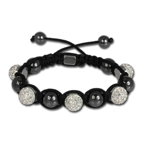 Bracciale Shamballa In Ematite Realizzato Con Perline Rotonde Naturali Per Bracciale Protettivo Da Uomo, Stile Trendy Ed Elegante - Italia - Foto 7