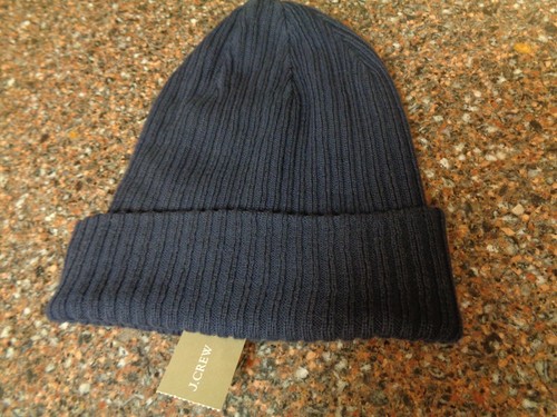 J.CREW Pure Cotton Beanie Navy Blue NWT 