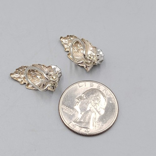 Sterling Silver Clip On Earrings Grapes AB Rhinestone Drop 3/4" - Picture 7 of 11