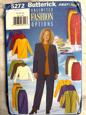 Women's Sewing Pattern Size 8 10 12 Top Pants Skirt Jacket  Uncut Butterick 5272
