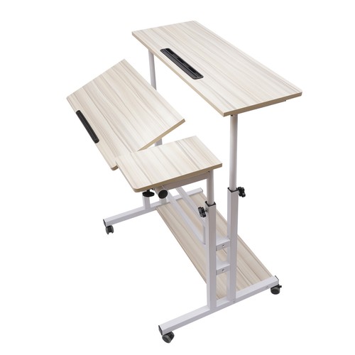 Rolling Laptop Computer Stand Table Cart Homes Desk Adjustable Angle + Height - Picture 8 of 24