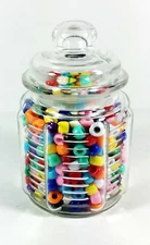 Candy Jar 8oz Glass with Airtight Lid Collectible Container Kitchen Decor 0103 