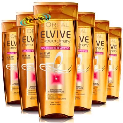 6x Loreal Elvive Extraordinary Oil Nourishing Shampoo 400ml Dry