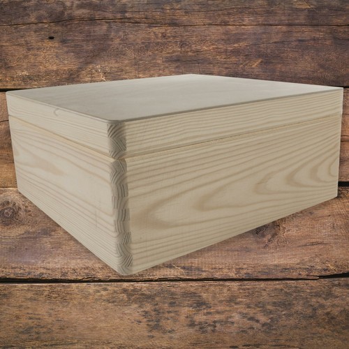 Quadratische Holzkiste mit Deckel | 30x30x14cm | Deko Basteln Truhe Uni Kiefer - Bild 8 von 8