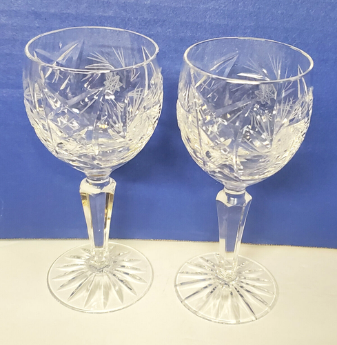 2 Vintage Crystal Liquor Cocktail Goblets Glass 5 1/2" Juliette by American Cut - Picture 4 of 8