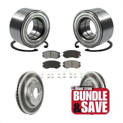 Front Wheel Bearing Coated Disc Brake Rotor Pads Kit For 2010-2011 Kia Soul 2.0L
