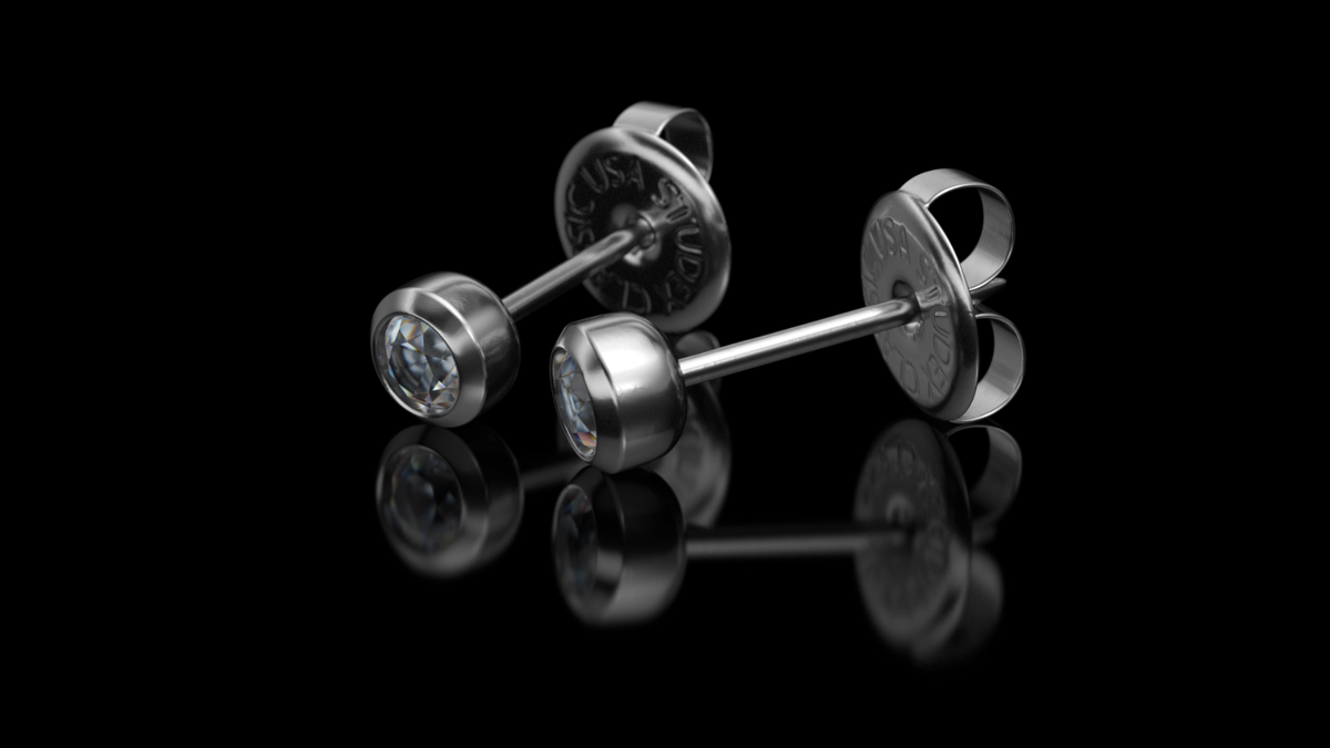 STUDEX Medicinali Orecchini Cuore Con Cristallo Spina Argento Acciaio - Foto 4