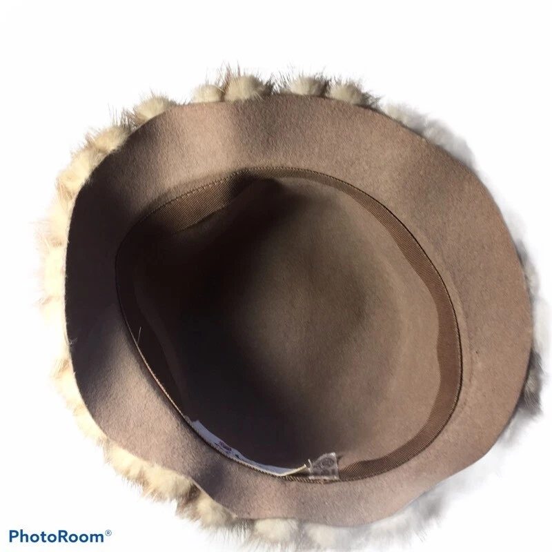 Sombrero Bowler La Rose Mujer Marrón Ajustado Piel Hecho en Unión De Colección S Foto 3 de 4