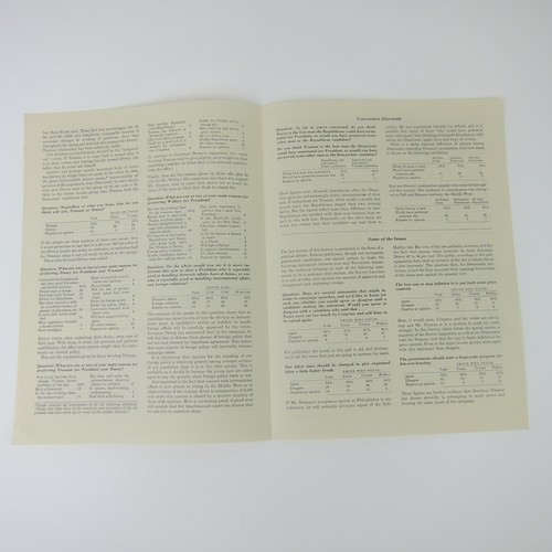 Vintage 1948 Presidential Election FORTUNE Survey Dewey Truman Post Convention - Picture 10 of 12