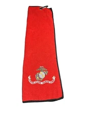U S Marines Golf Towel (No Black Outline) Solid Red Towel 6in x 22in