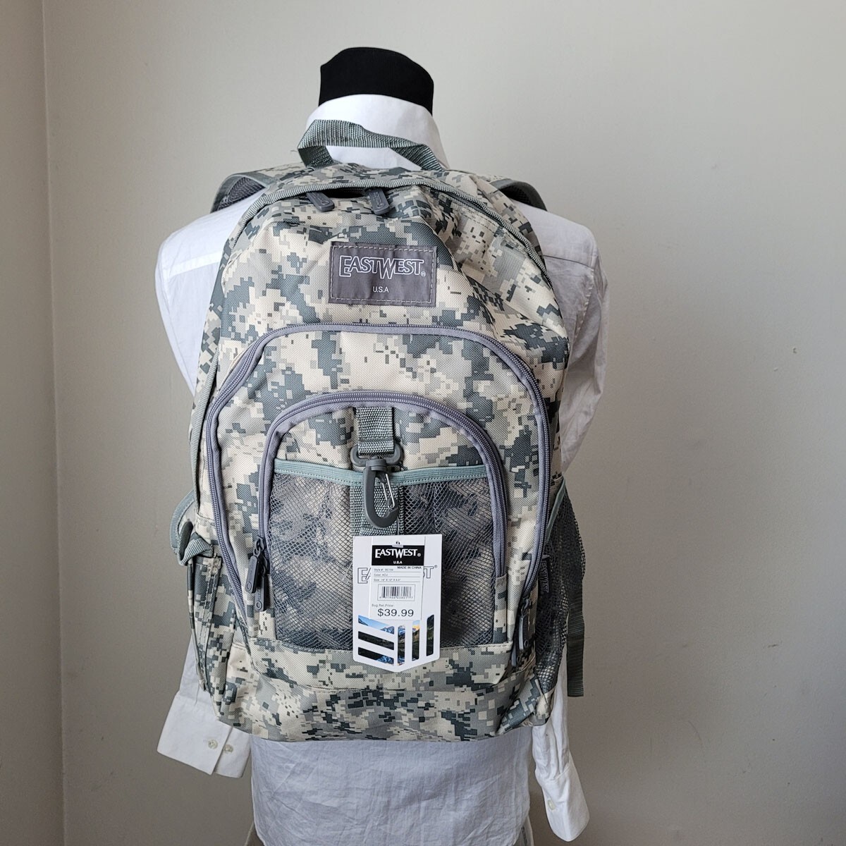 acu digital camo laptop backpack Computer Rucksack Bag Camouflage Army Military Luggage School 17inch Large heavily padded main compartment w/ laptop pouch Miltary Backpack East West USA