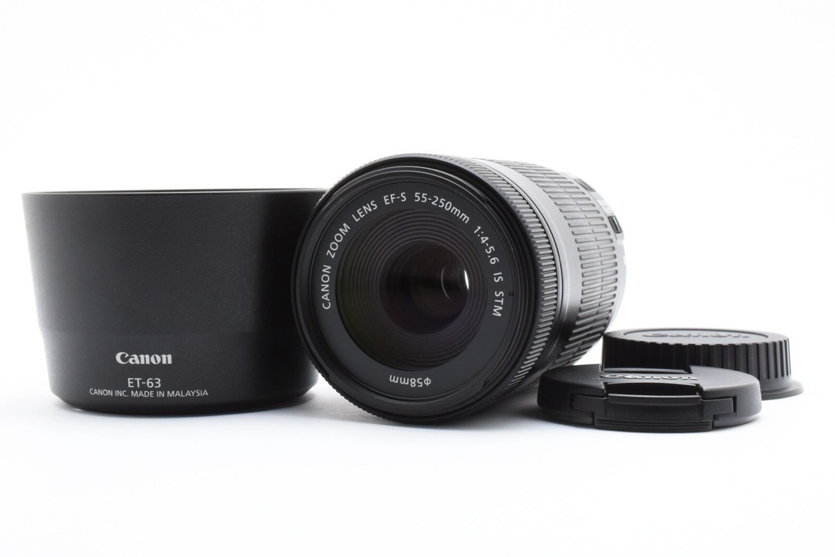 N MINT] Canon EF-S 55-250mm f/4-5.6 IS STM AF ZOOM Lens Black From