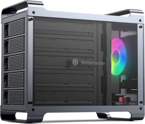 Yottamaster 4 5 Bay USB 3.0 Festplattengehäuse RGB für 2,5" 3,5" SATA HDD SSD - Bild 1 von 13