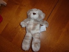 8" plush lovey baby nat  jules tan teddy bear gray camo ivory cream rattle