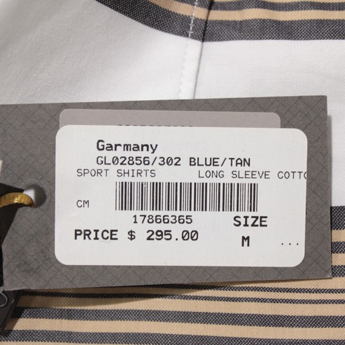 Canali NWT Casual Button Down Shirt Size M White/Tan/Multi Stripes 100% Cotton - Picture 7 of 11