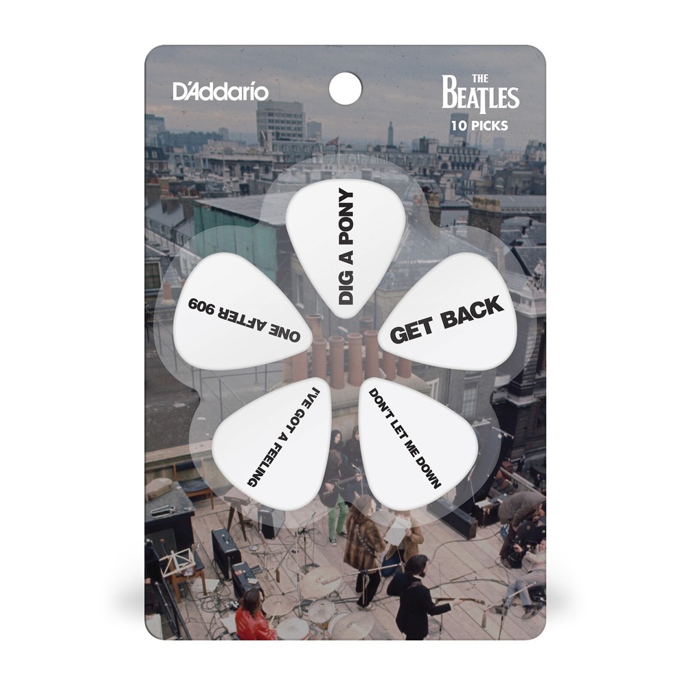 Beatles Guitar Picks Get Back Medium 10 Picks Celluloid D'Addario .70mm