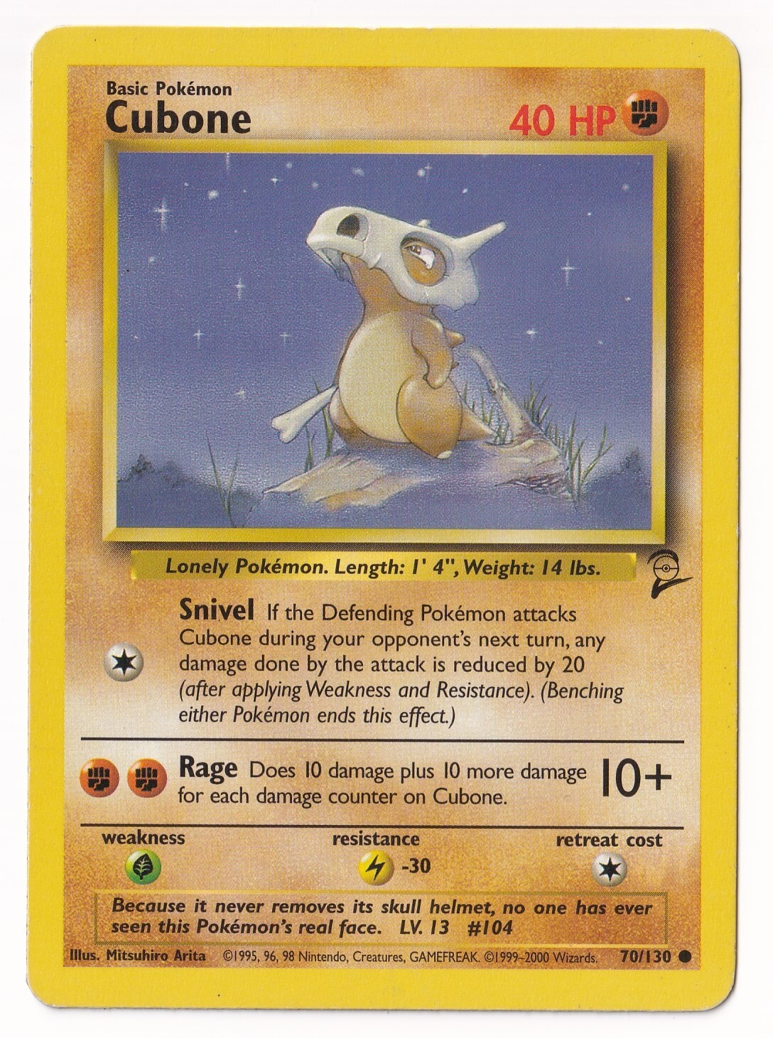 Pokémon Base Set 2 #70/130 Cubone