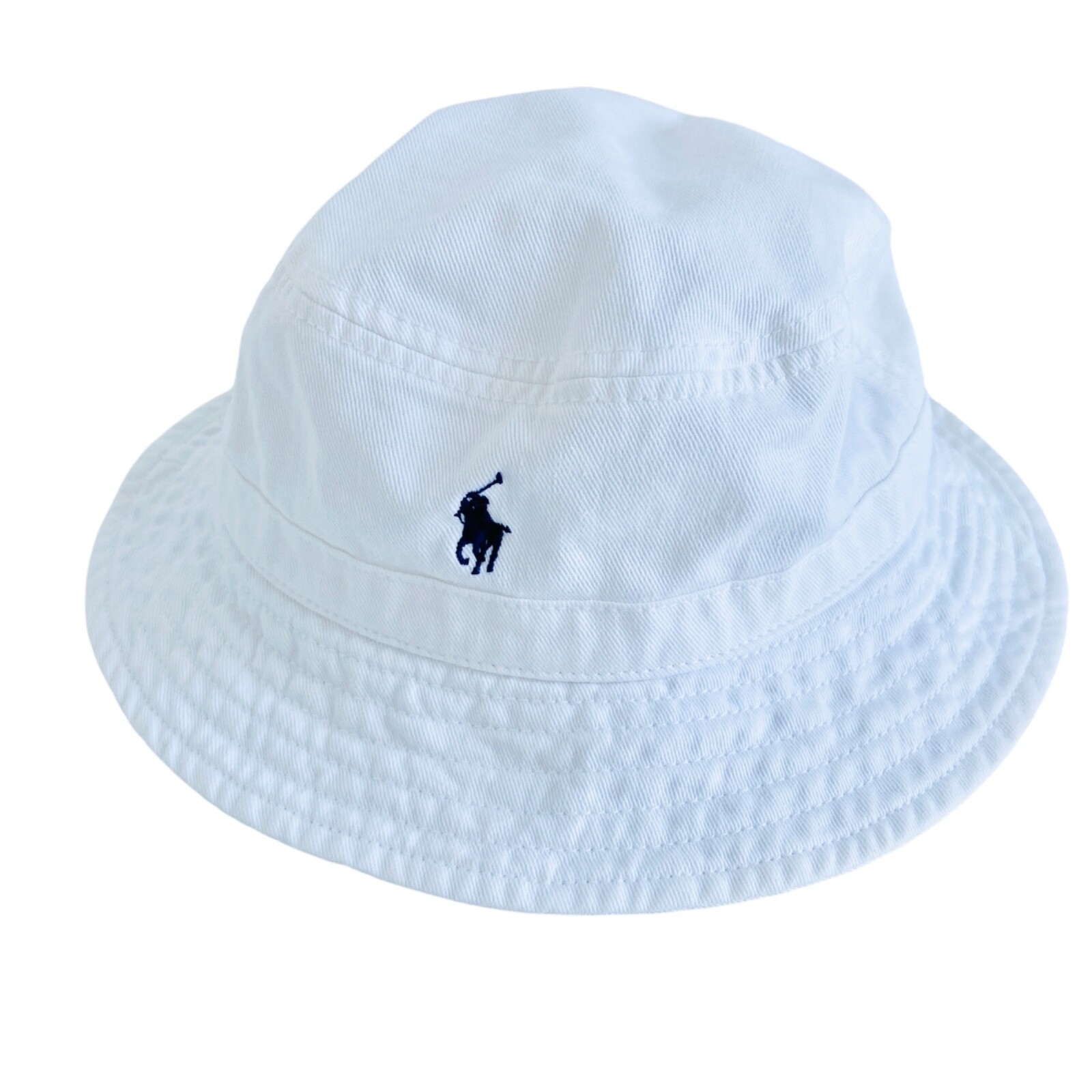 POLO Ralph Lauren KIDS BABY BUCKET HAT Sun Protection Cap WHITE 2T 4T SIZE 52 CM