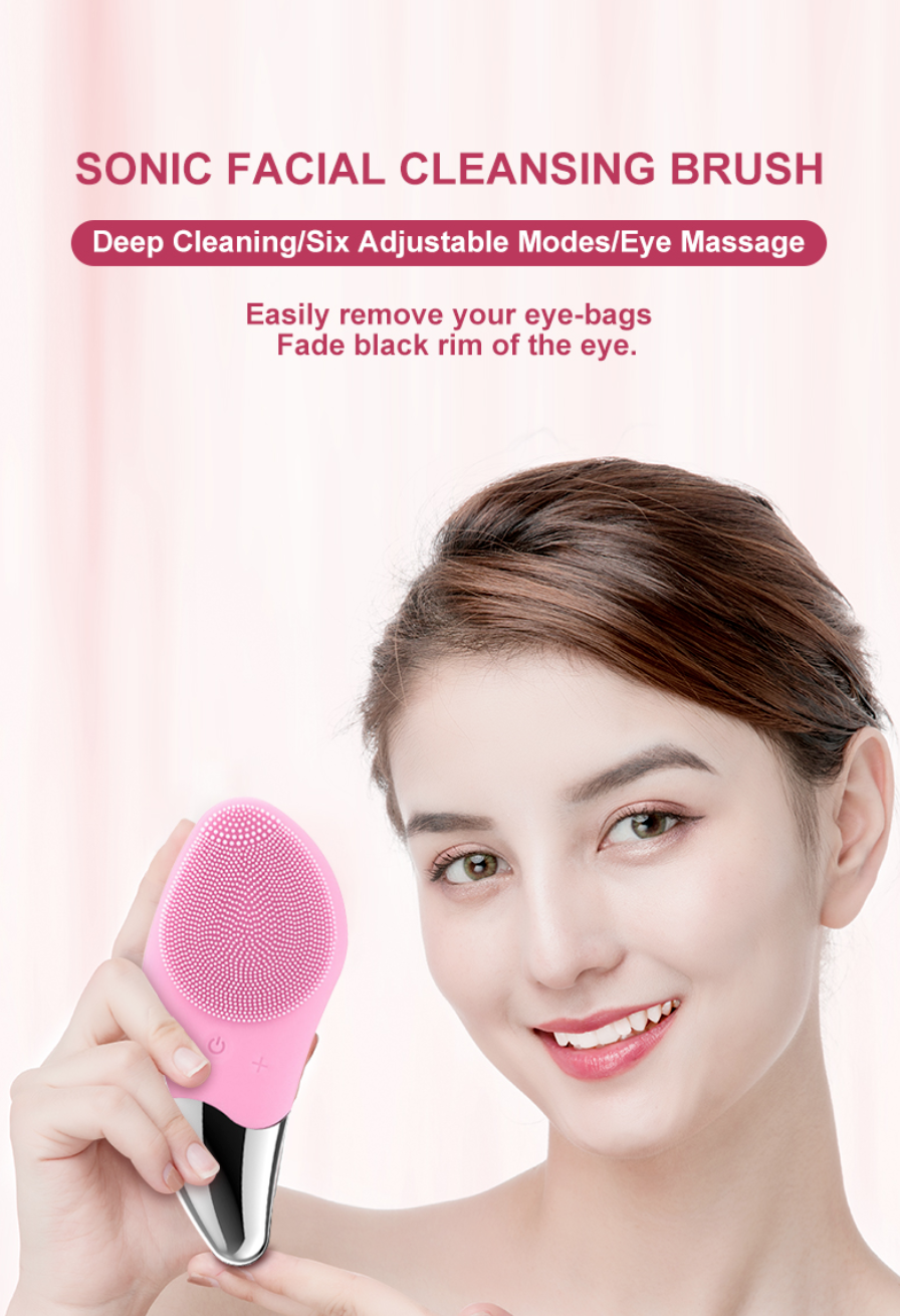 Electric Silicone Facial Cleansing Brush Face Skin Care Deep Cleaner