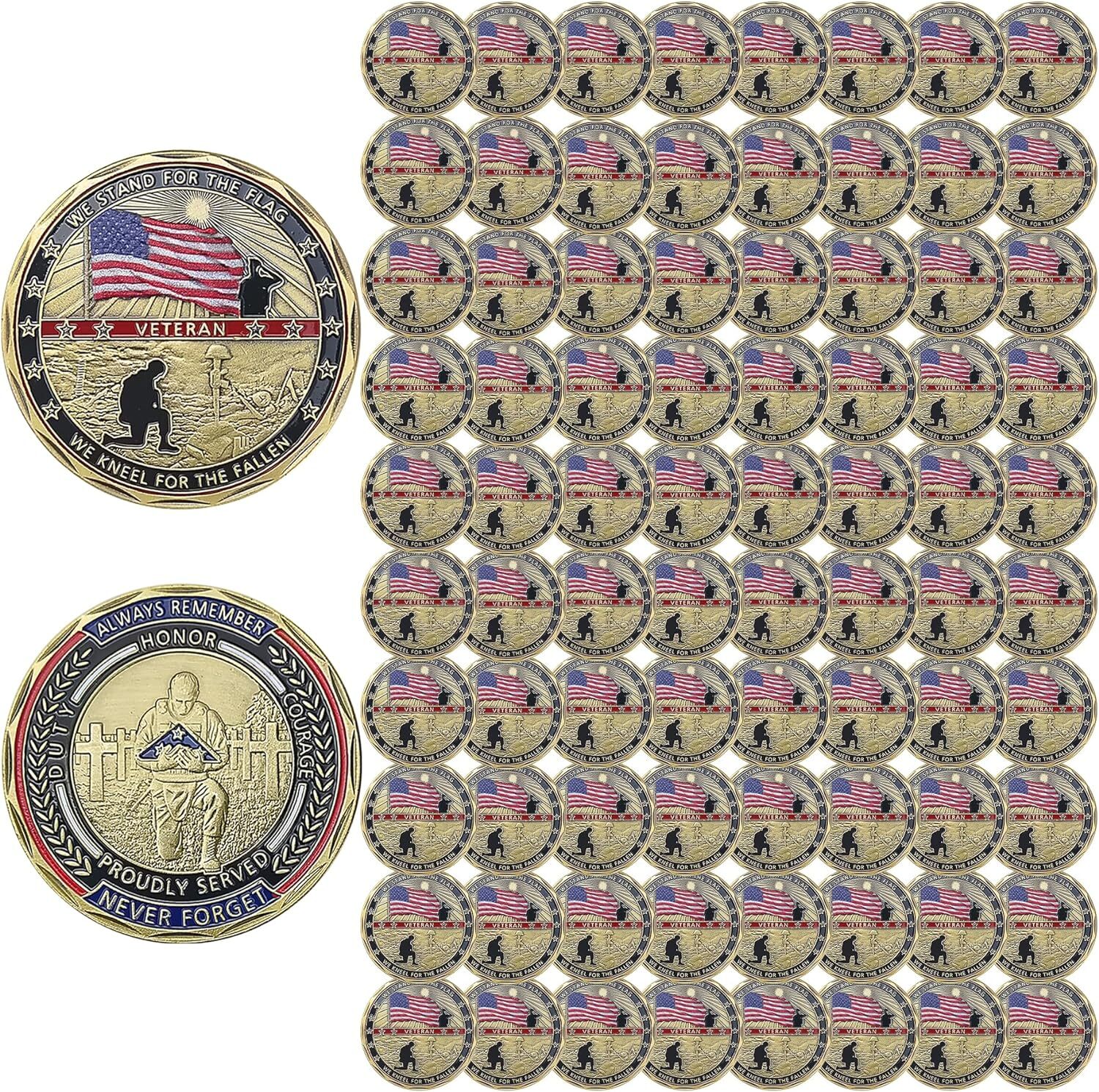 82 Pcs U.S. Military Challenge Coins Lot Veterans Appreciation Coins Gifts Men