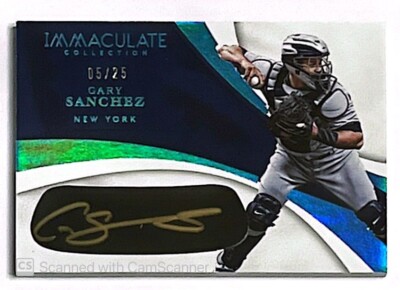 Gary Sanchez 2017 Immaculate Eye Black Auto Yankees 5/25 Autograph