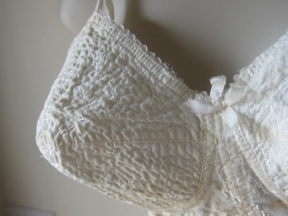 VTG 50's Jantzen 34C Full Circle Pointy Long Line Bra Wireless Cotton Cups - Image 3 of 4