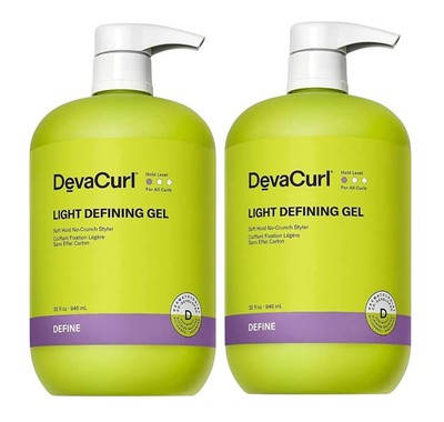 2 DevaCurl Light Defining Gel 32Floz Soft Hold No-Crunch Styler FREE FAST SHIP