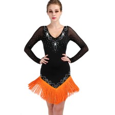 Latin Dance Dress Salsa Tango Cha cha Ballroom Rhinestone Competition Dress F341