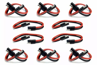 10 Pieces 8 Gauge 12'' Quick Disconnect Polarized Inline Power Cable Wire Harness