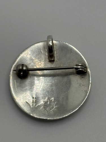 Vintage Raymond Sequaptewa Hopi Native American Sterling Silver Brooch Pendant - Picture 7 of 11