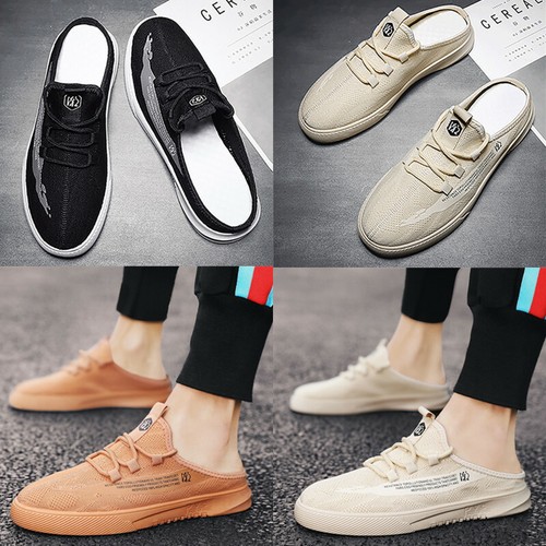 Para Hombre Zapatillas Casuales Taco Medio bombas antideslizante en mocasines Mulas Zapatillas De Punto | eBay